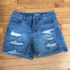High wasted mom jean shorts